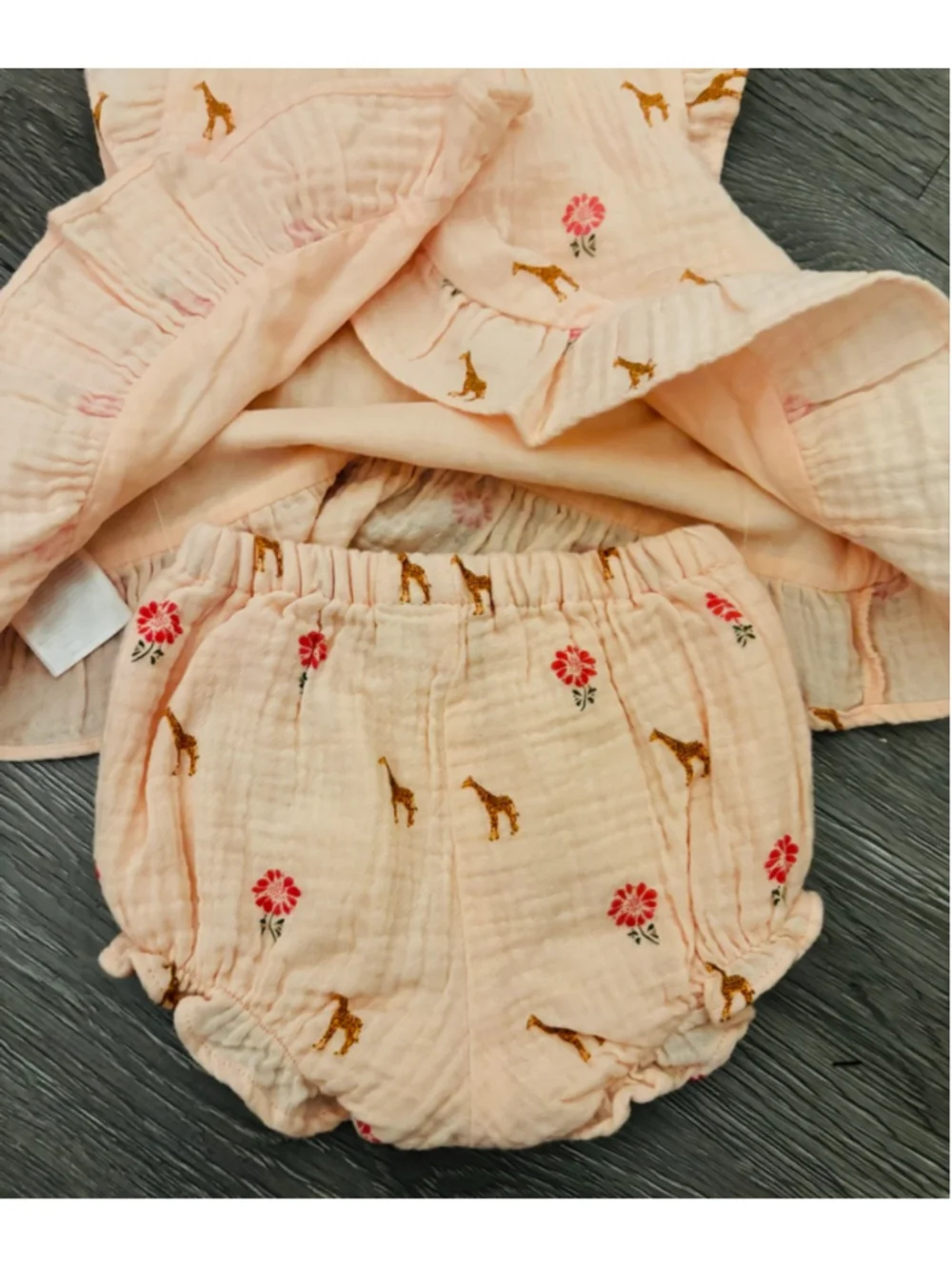Janie and Jack Matching Set 3-6 Months Pink Giraffe Floral